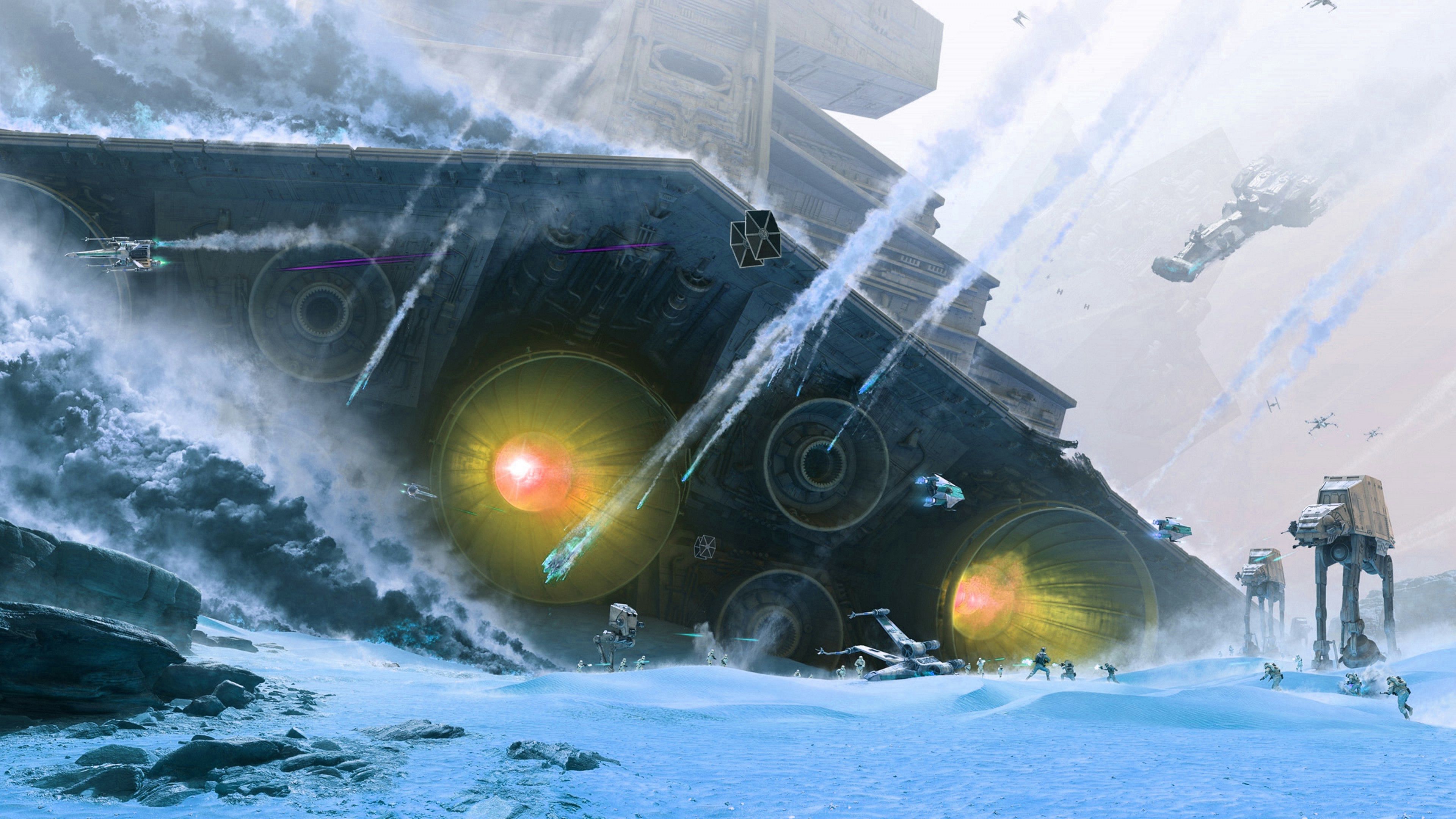 Epic Star Wars Battle Wallpaper HD 4K - Galactic War Aesthetic