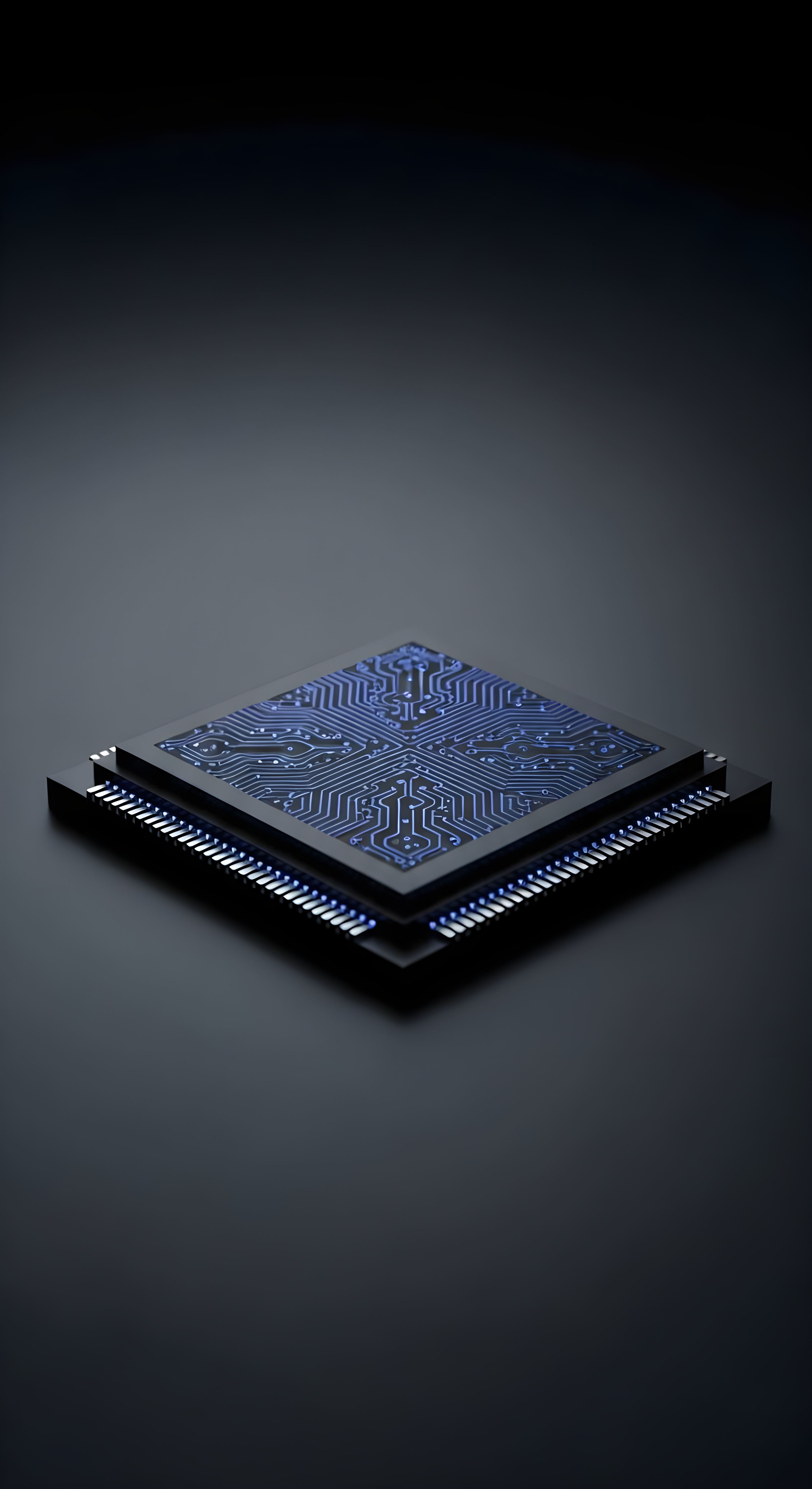 Futuristic CPU Microchip Wallpaper HD 4K - Cool Tech Aesthetic for Desktop