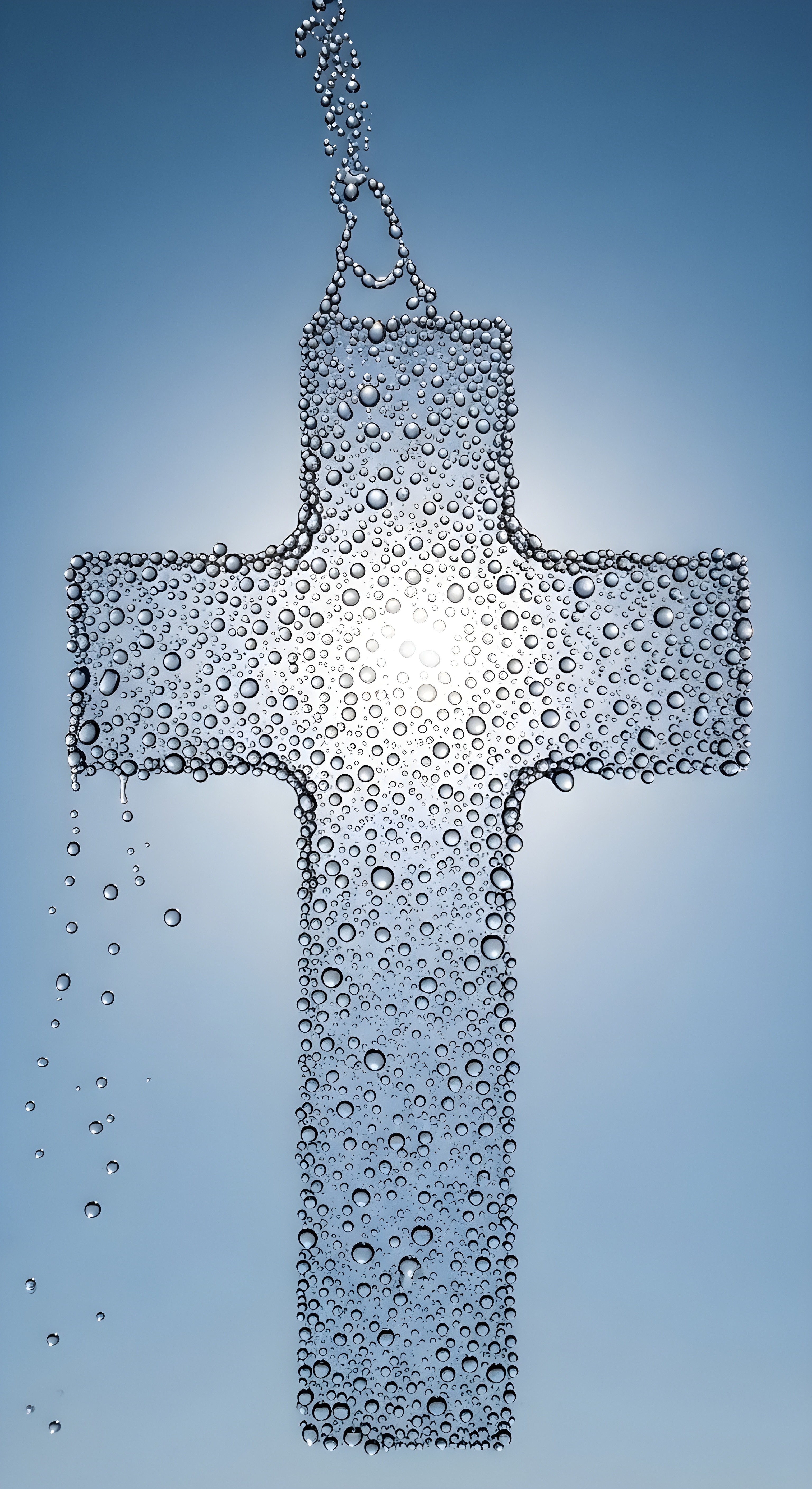 Aesthetic Water Droplet Cross Wallpaper HD 4K - Cool Religious Art