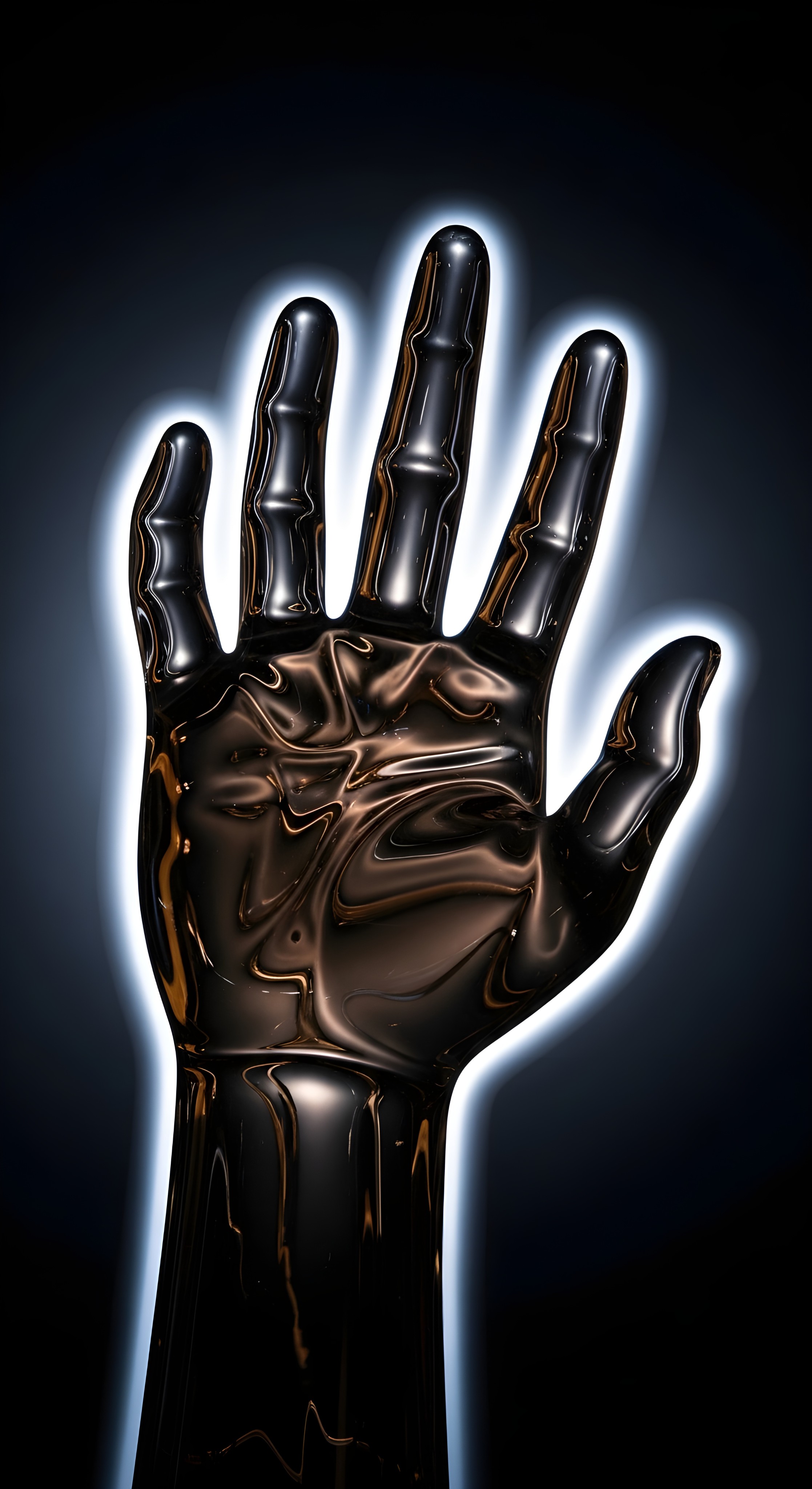 Futuristic Metallic Hand Wallpaper HD 4K | Abstract Aesthetic Background