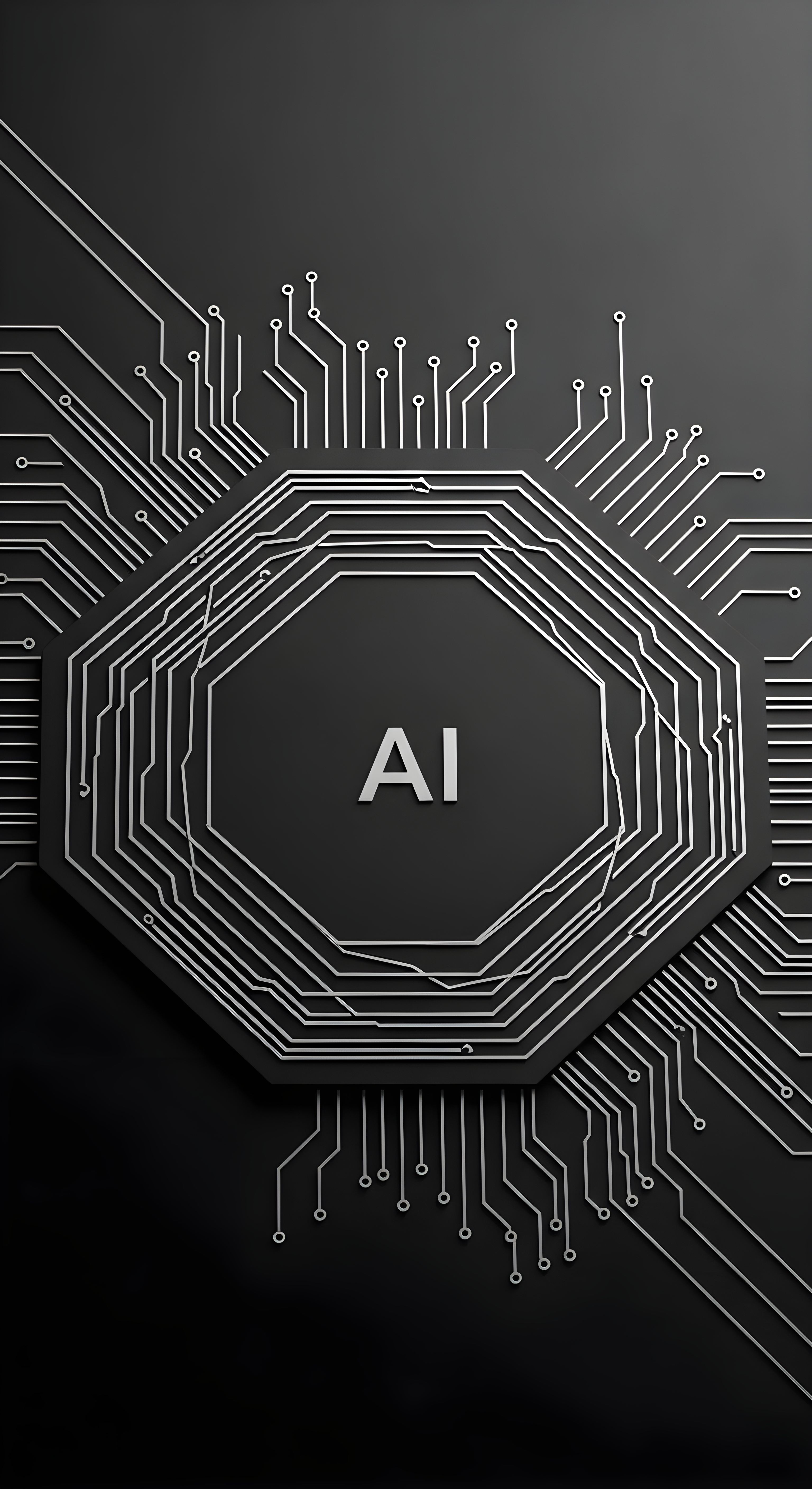 Futuristic AI Circuit Board Wallpaper HD 4K - Cool Tech Aesthetic