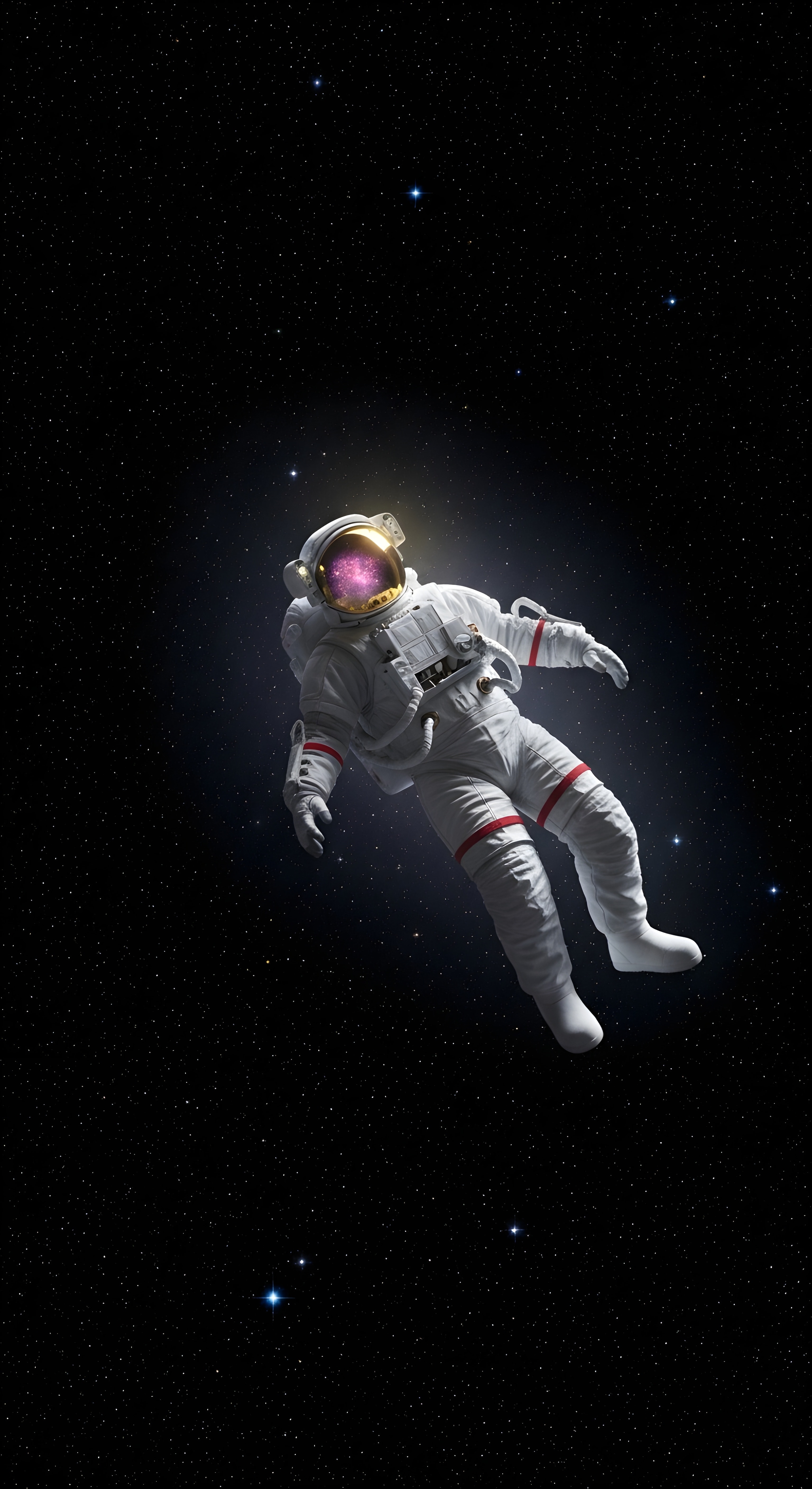 Cool Astronaut Floating in Space Wallpaper HD 4K - Aesthetic Galaxy Background