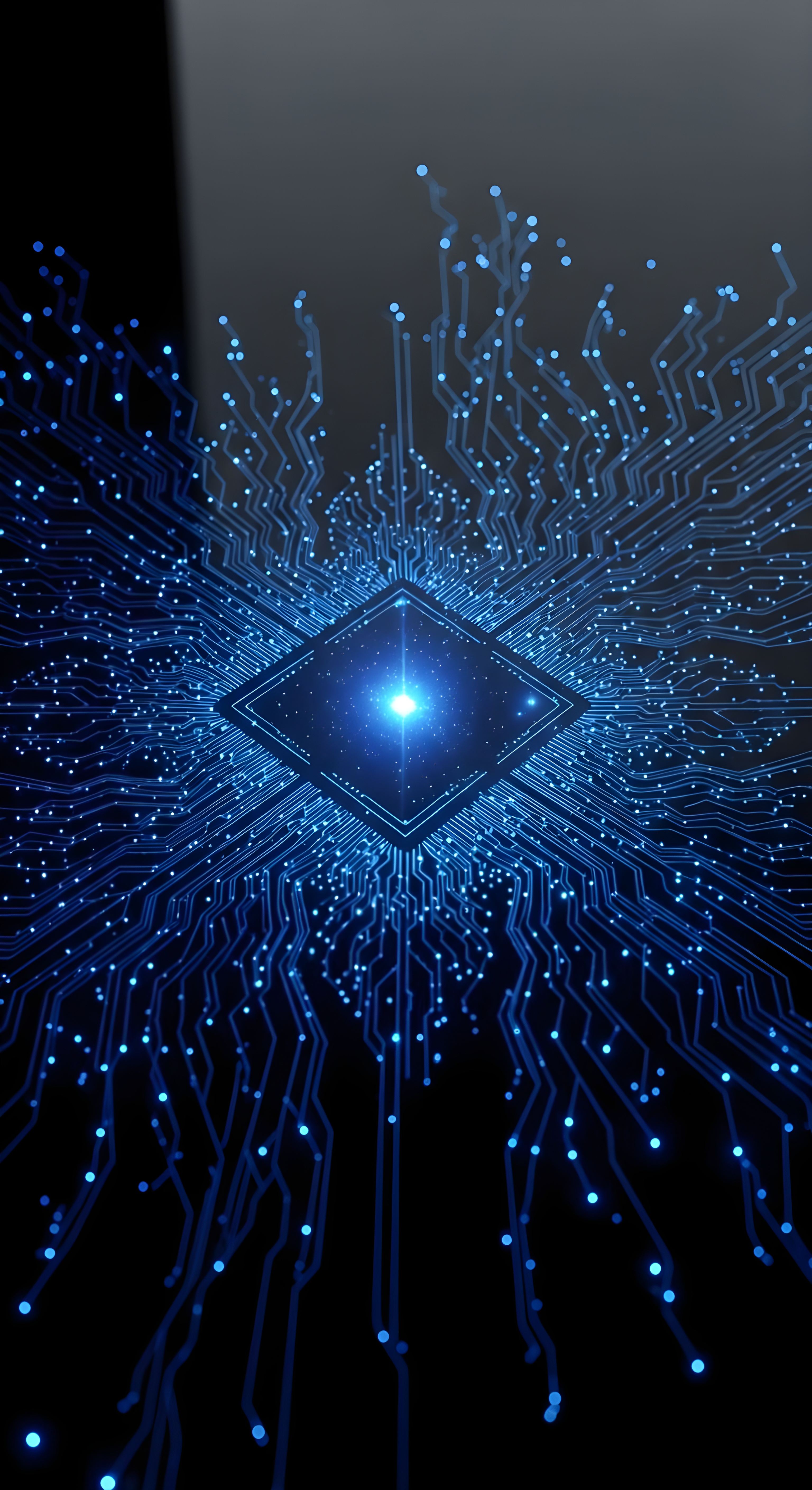 Cool Blue Futuristic Technology Circuit Board Wallpaper HD 4K Aesthetic