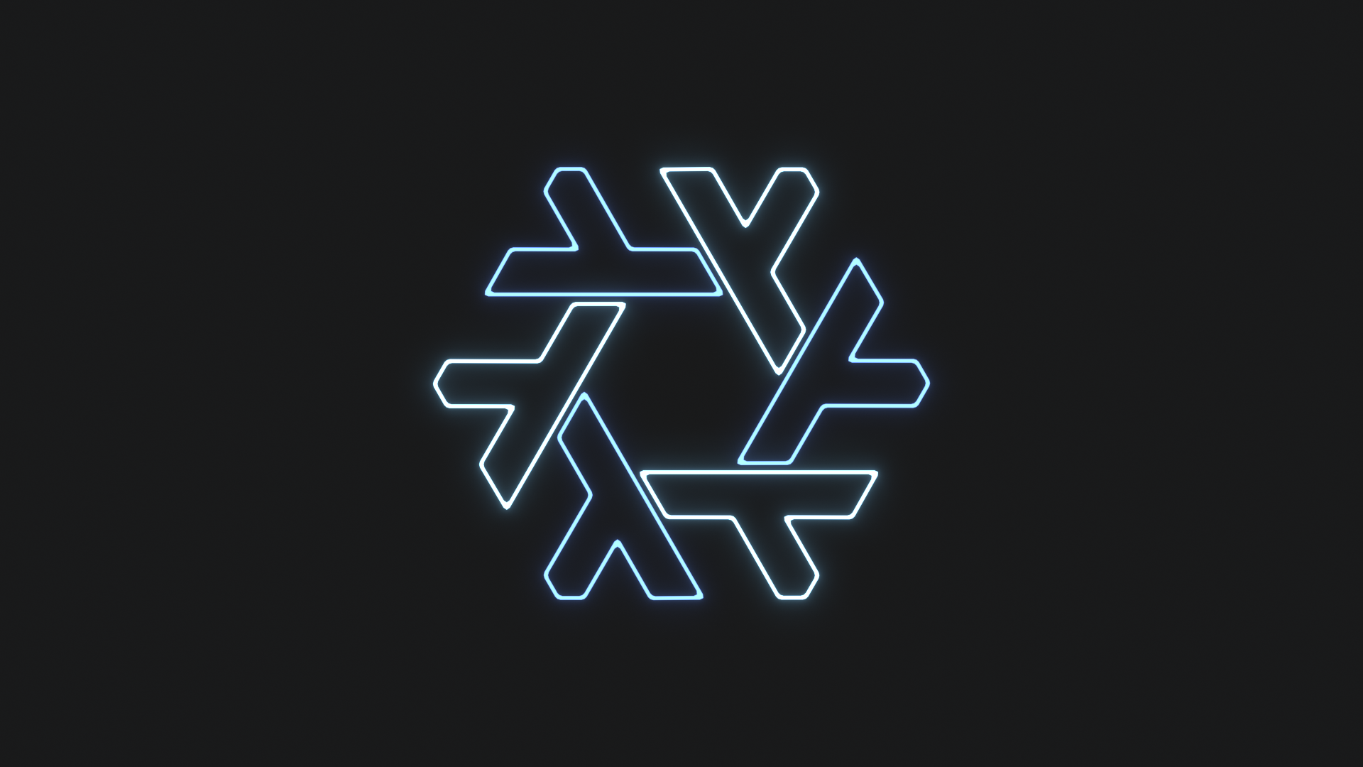 Cool Blue Neon Geometric Logo Wallpaper HD 4K Aesthetic Dark Background