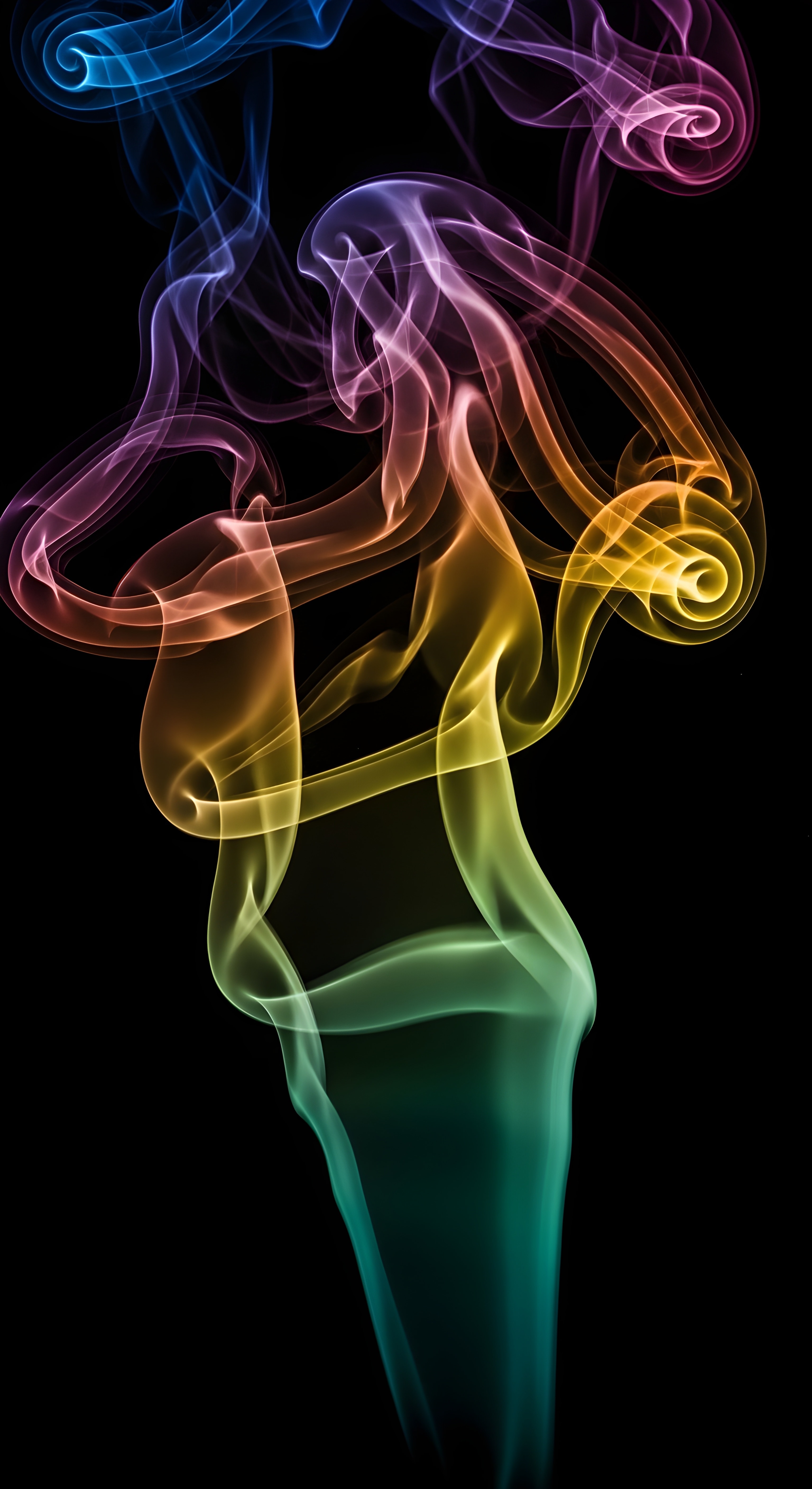 Colorful Smoke Abstract Wallpaper HD 4K Aesthetic Dark Background