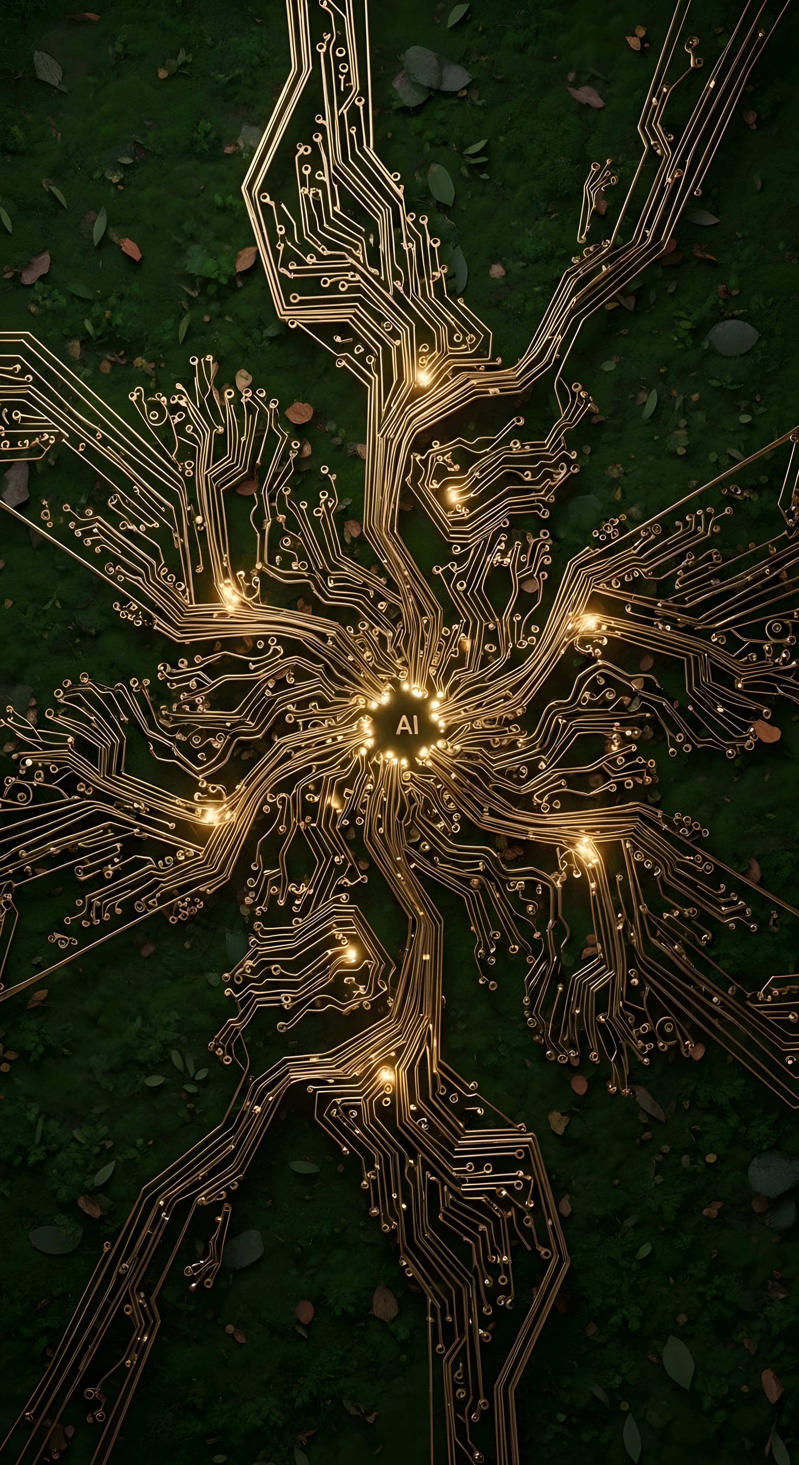 AI Technology Meets Nature Aesthetic Wallpaper HD 4K for Mobile