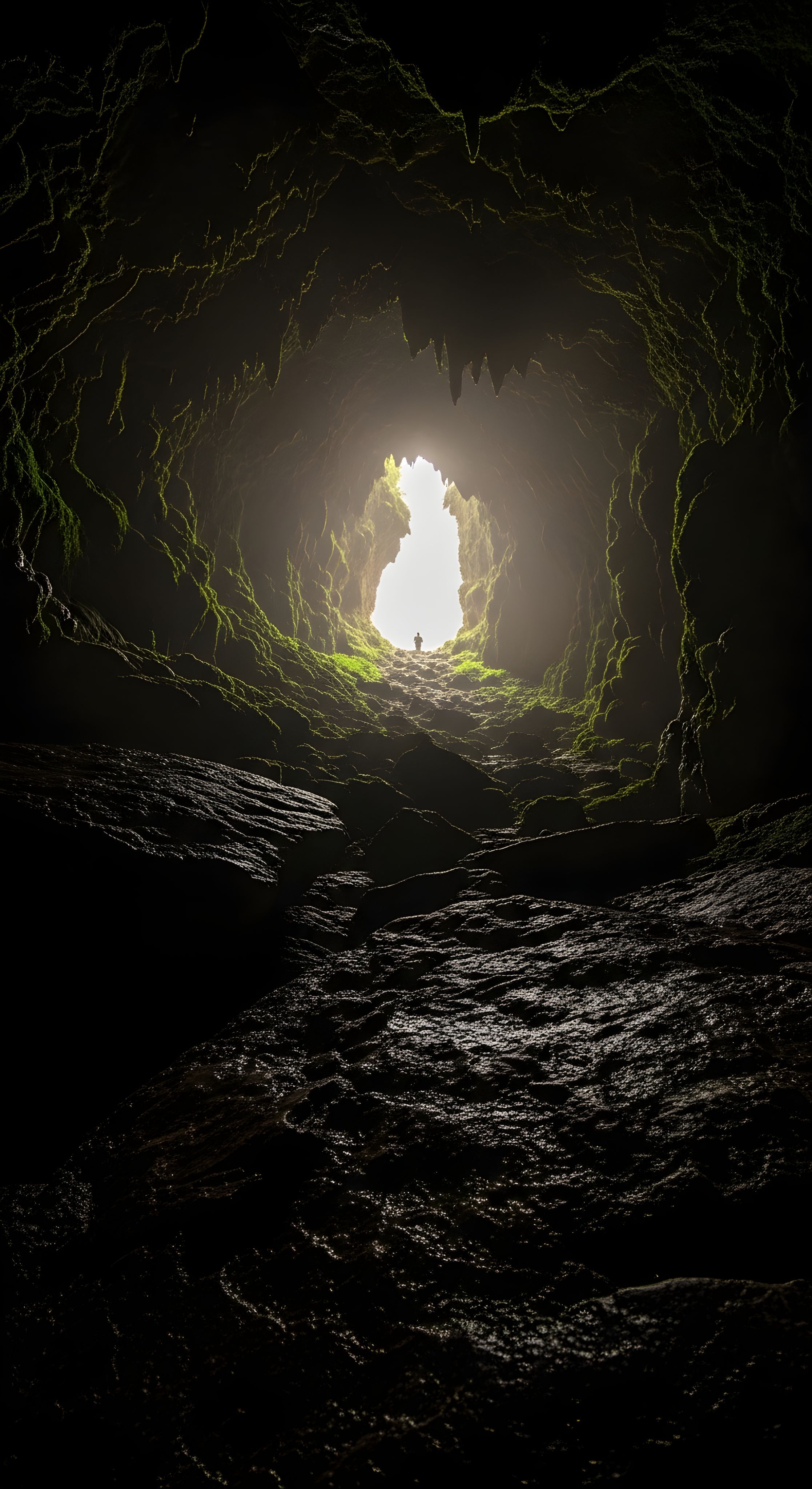 Breathtaking Cave Entrance Nature Wallpaper 4K - Aesthetic Adventure Background
