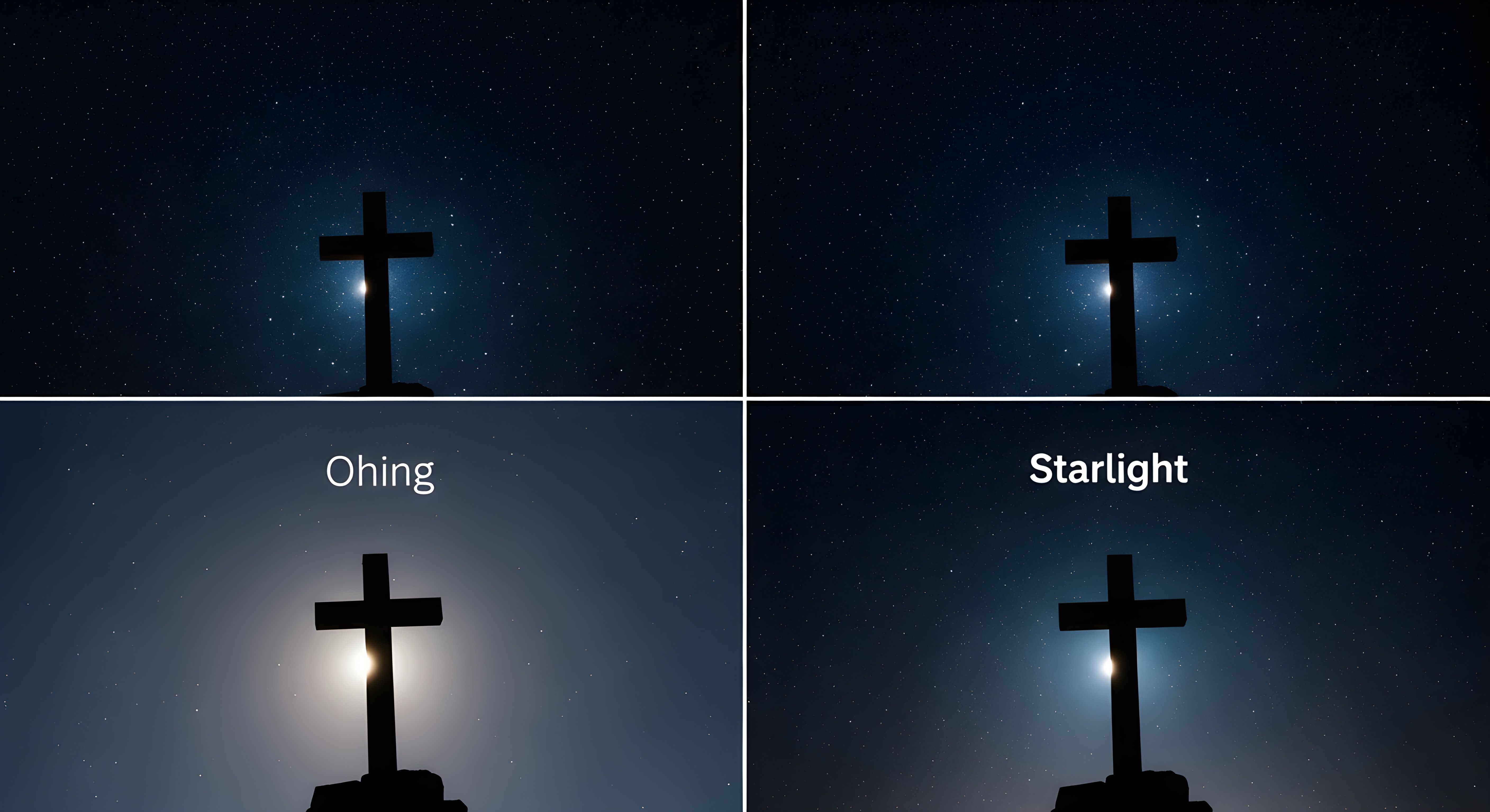 Majestic Cross Under Starry Night Sky Aesthetic Wallpaper HD 4K