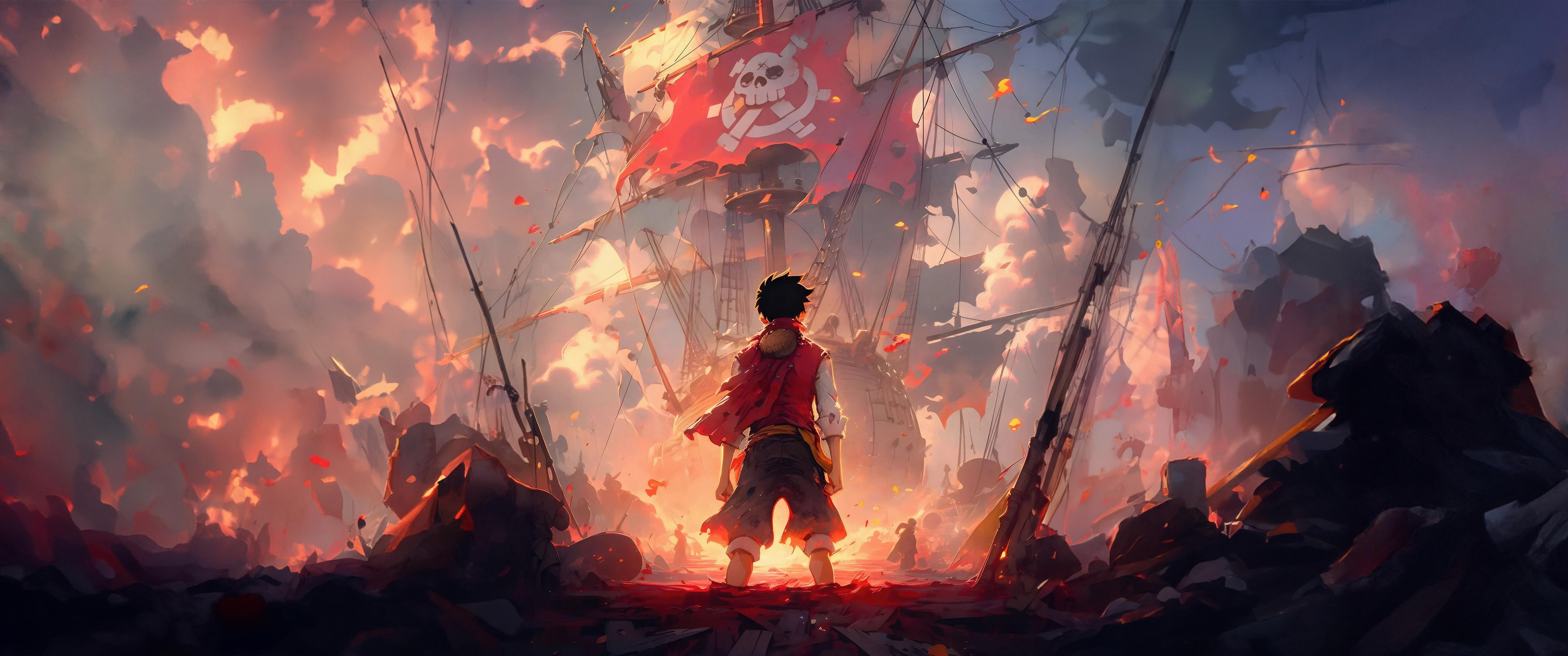 One Piece Luffy Epic Anime Wallpaper HD 4K - Aesthetic Pirate King Art
