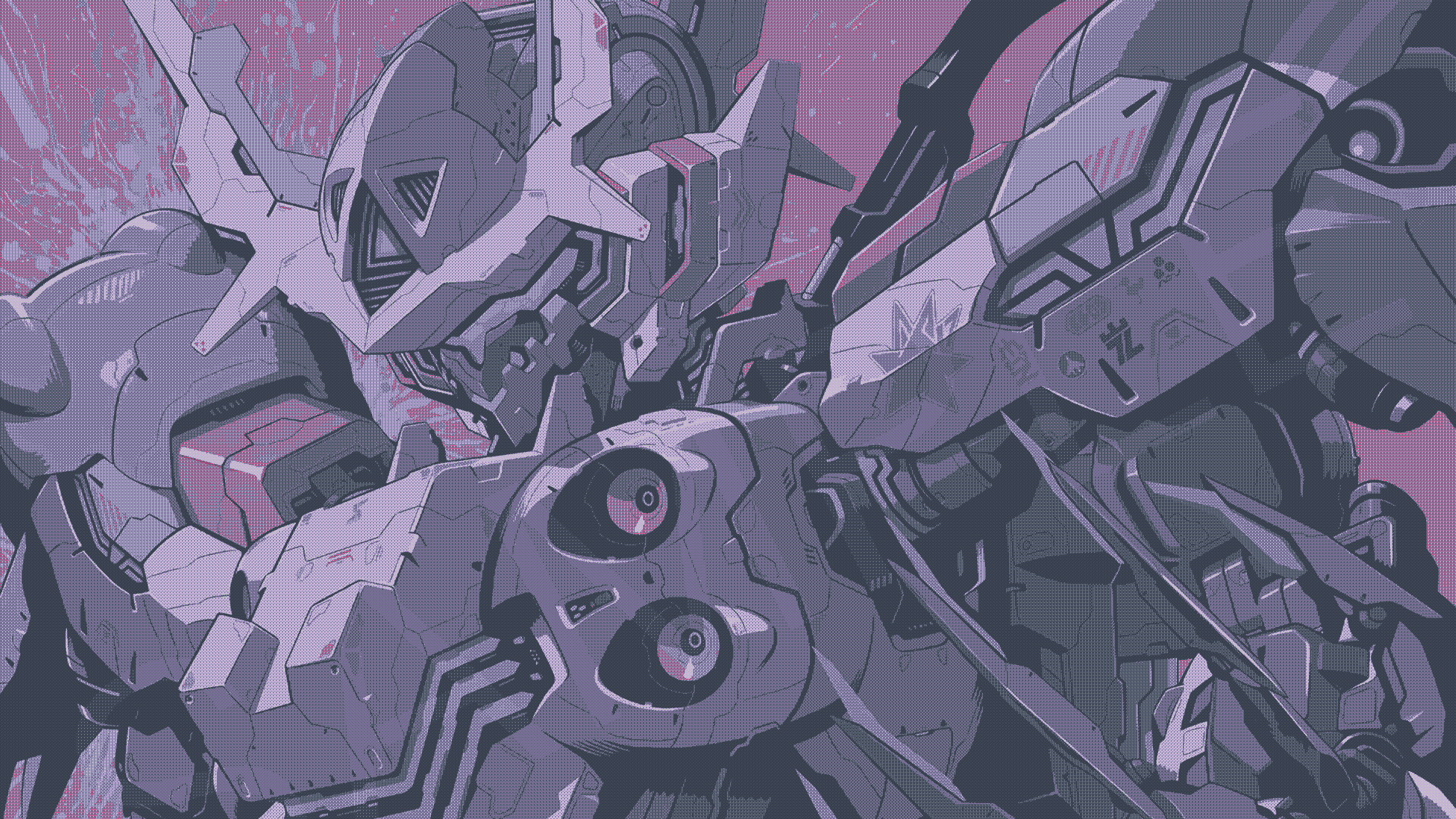 Aesthetic Purple Mecha Robot Wallpaper HD 4K - Cool Futuristic Sci-Fi Art