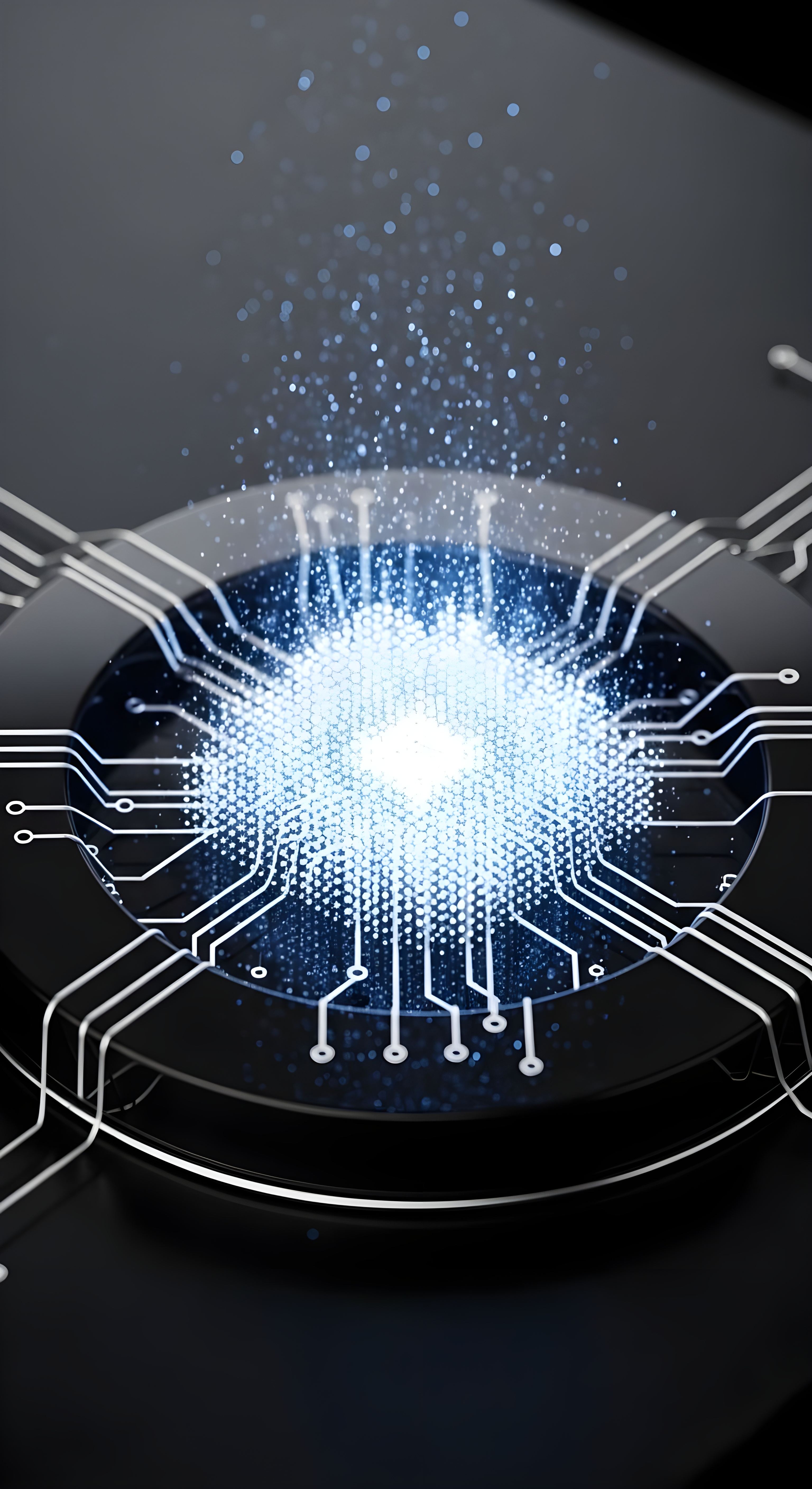 Futuristic AI Core Technology Wallpaper HD 4K - Aesthetic Digital Art