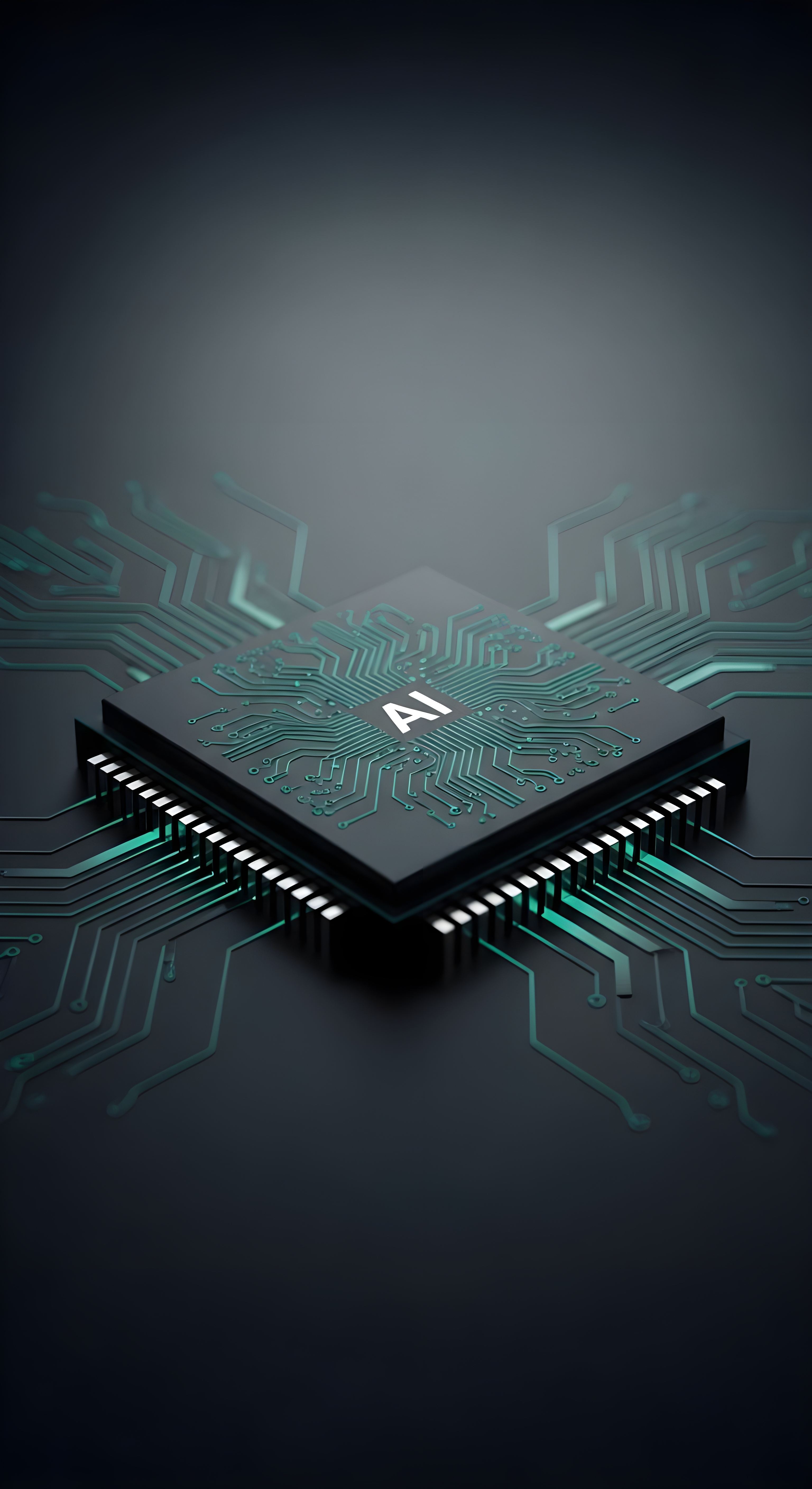 Futuristic AI Microchip Technology Wallpaper HD 4K Aesthetic