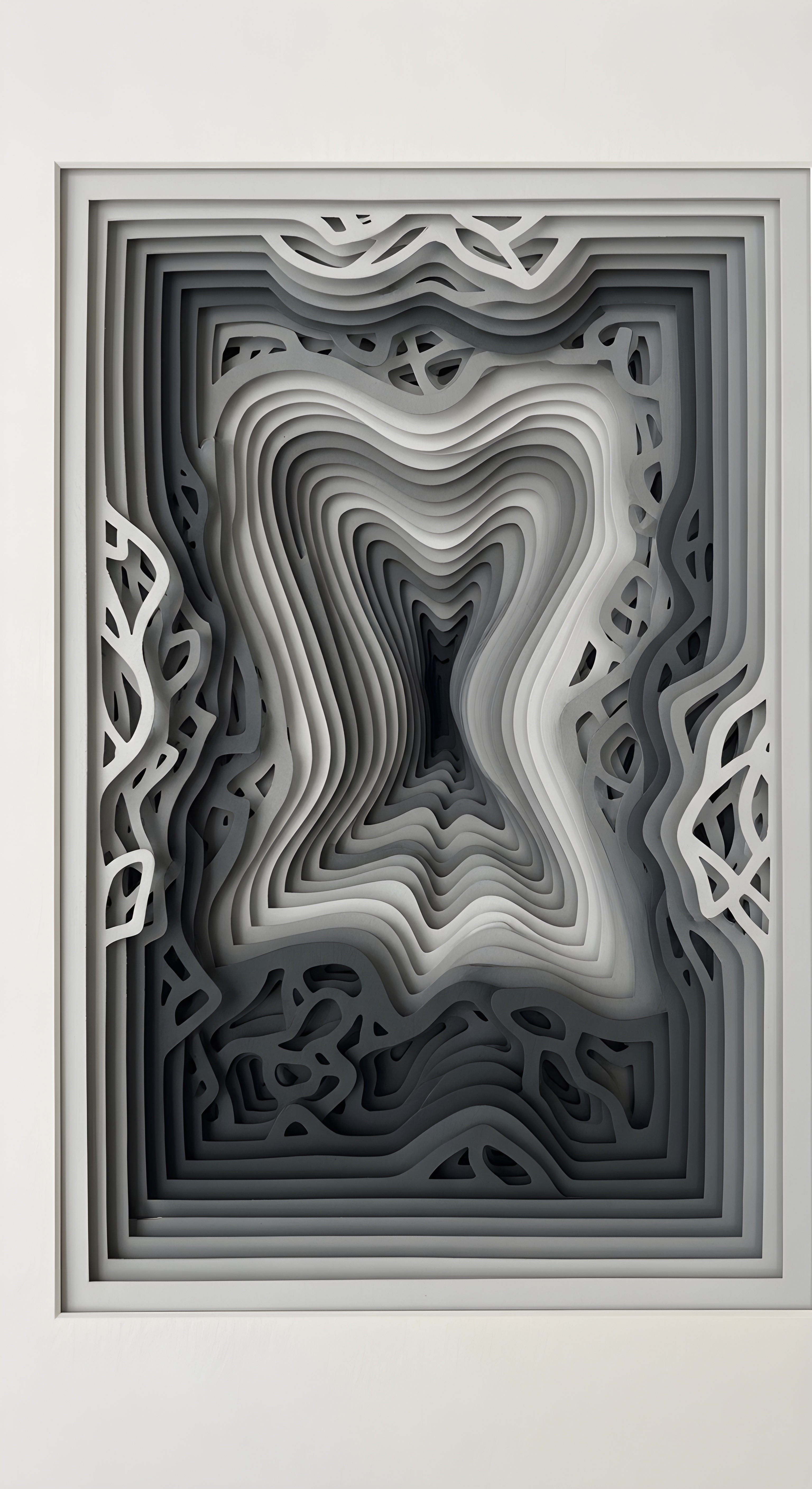 3D Layered Paper Art Abstract Wallpaper HD 4K Aesthetic Grey