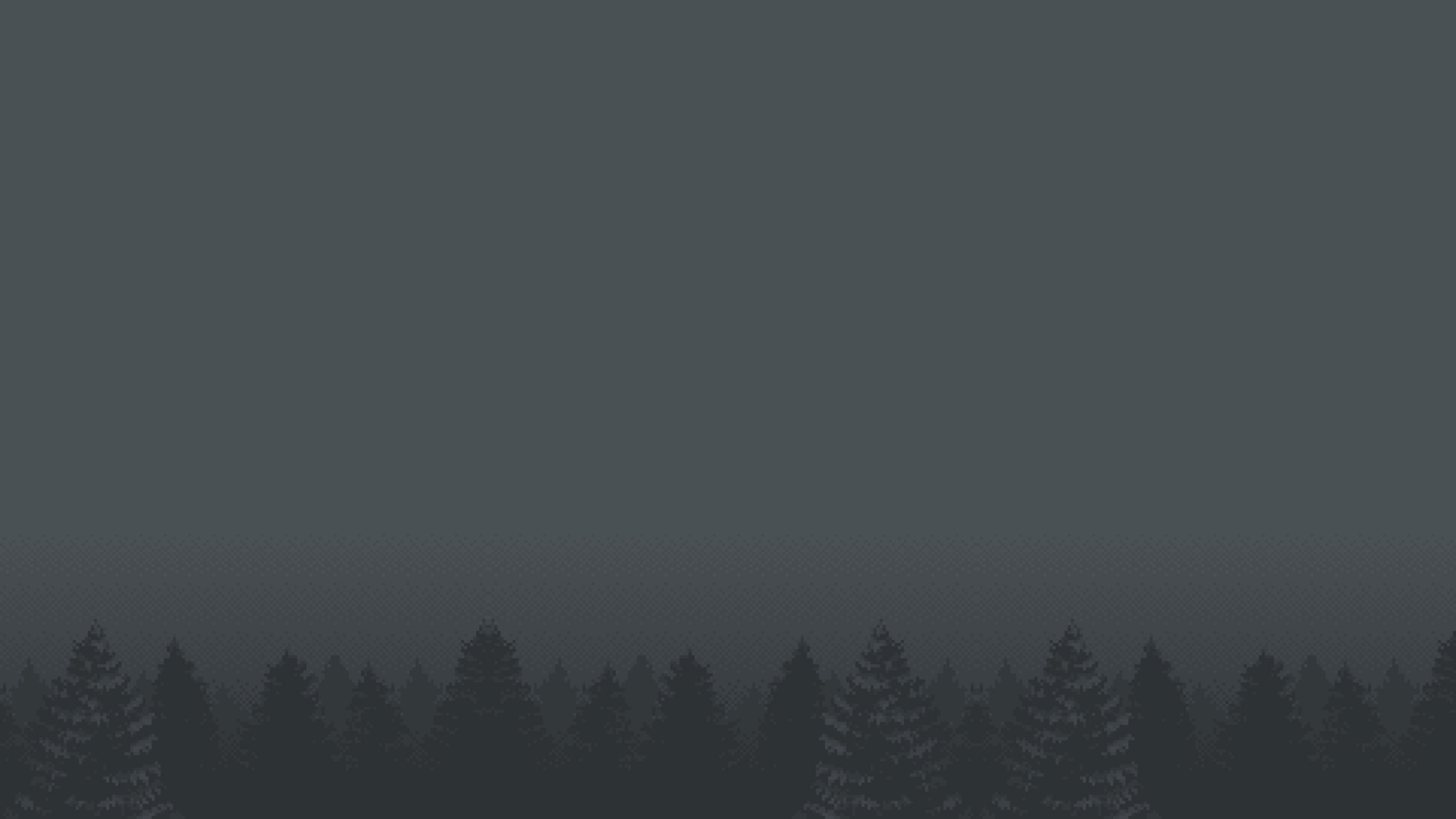 Dark Minimalist Pixel Forest Wallpaper HD 4K Aesthetic Retro Pine Trees