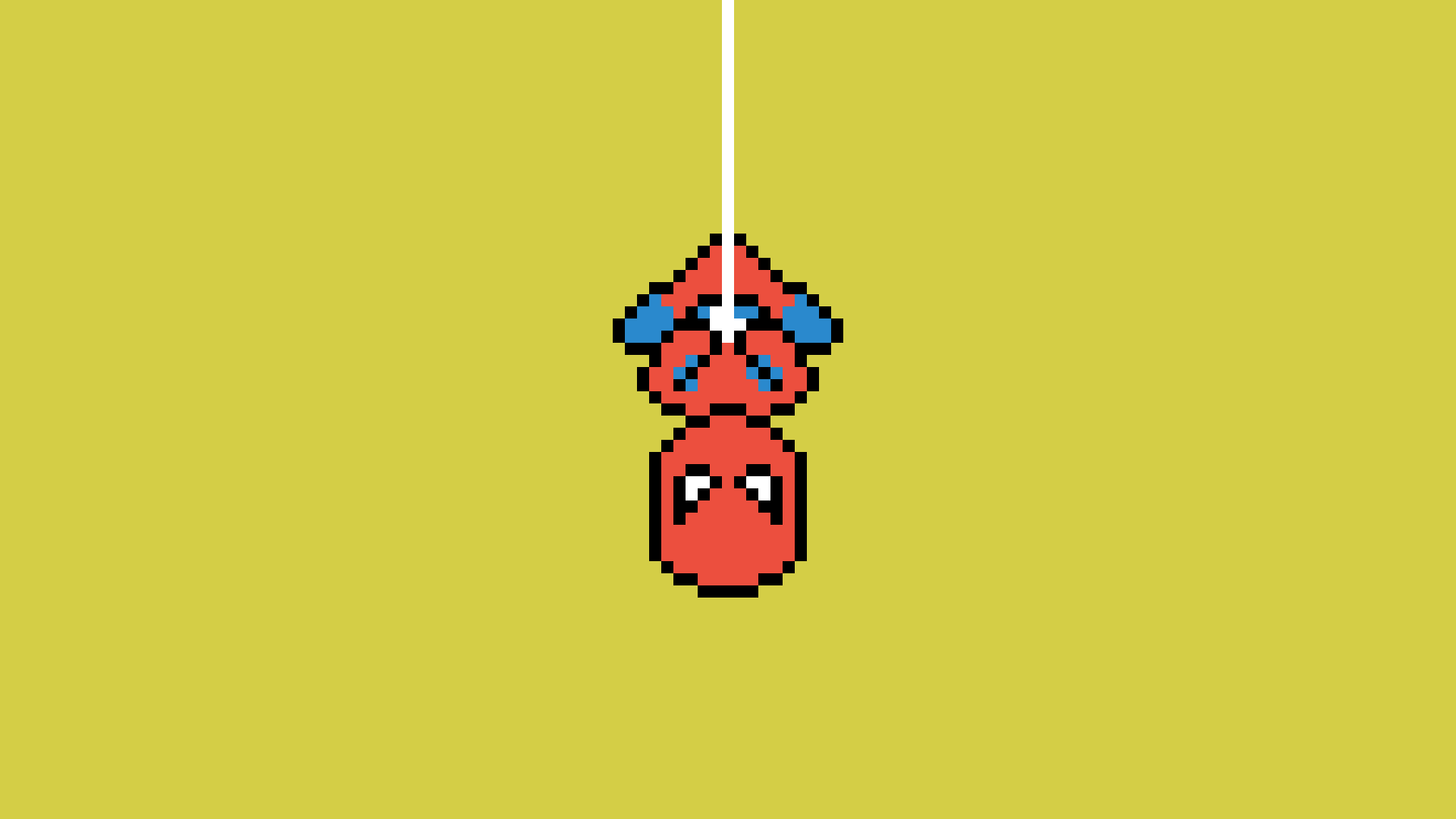 Pixel Art Spider-Man Hanging Aesthetic Wallpaper HD 4K for Desktop