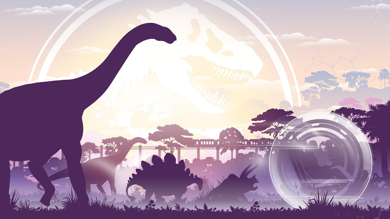 Aesthetic Jurassic World Dinosaur Silhouette Wallpaper HD 4K