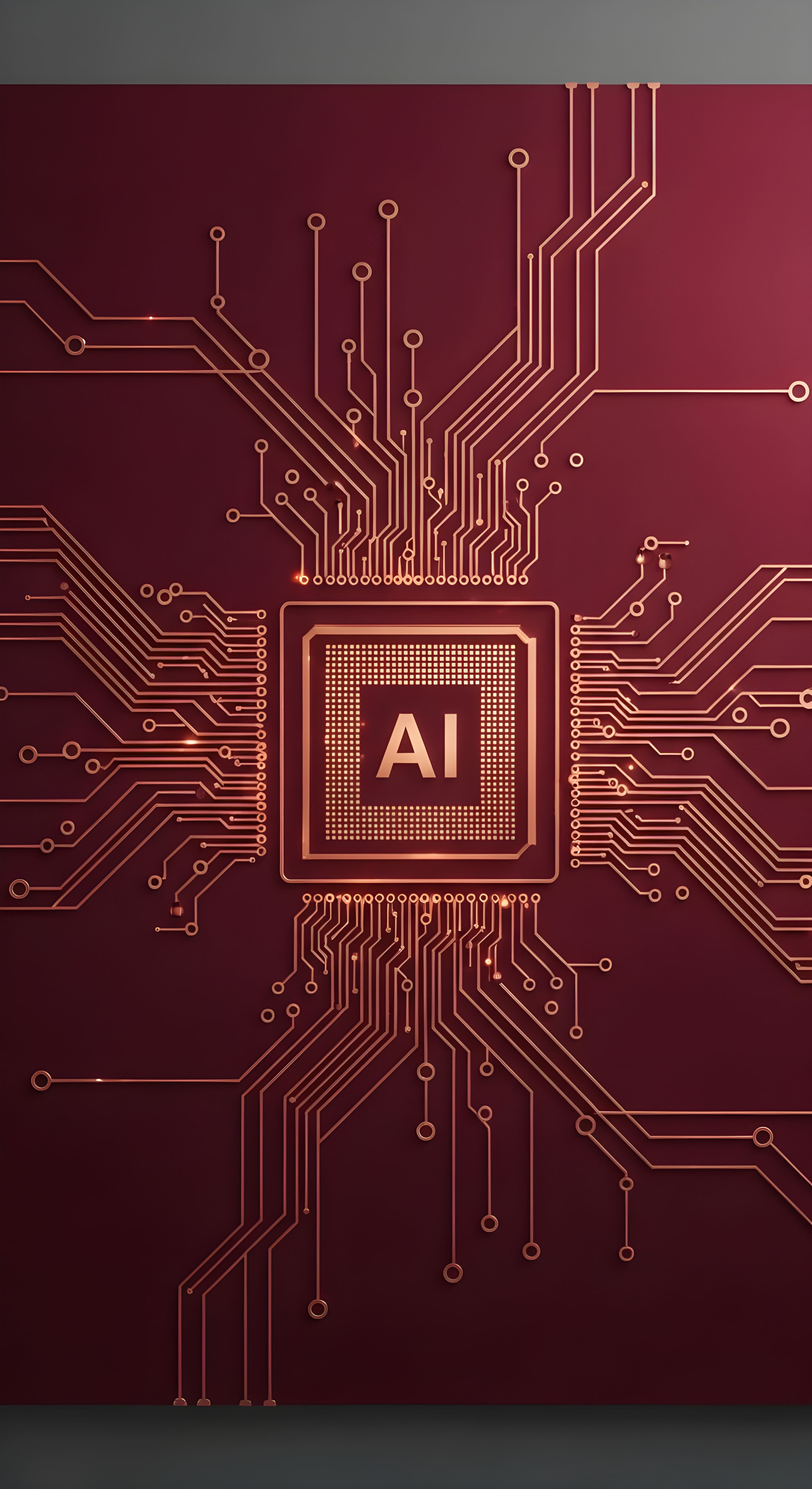 AI Chip Circuit Board Wallpaper HD 4K - Aesthetic Tech Background