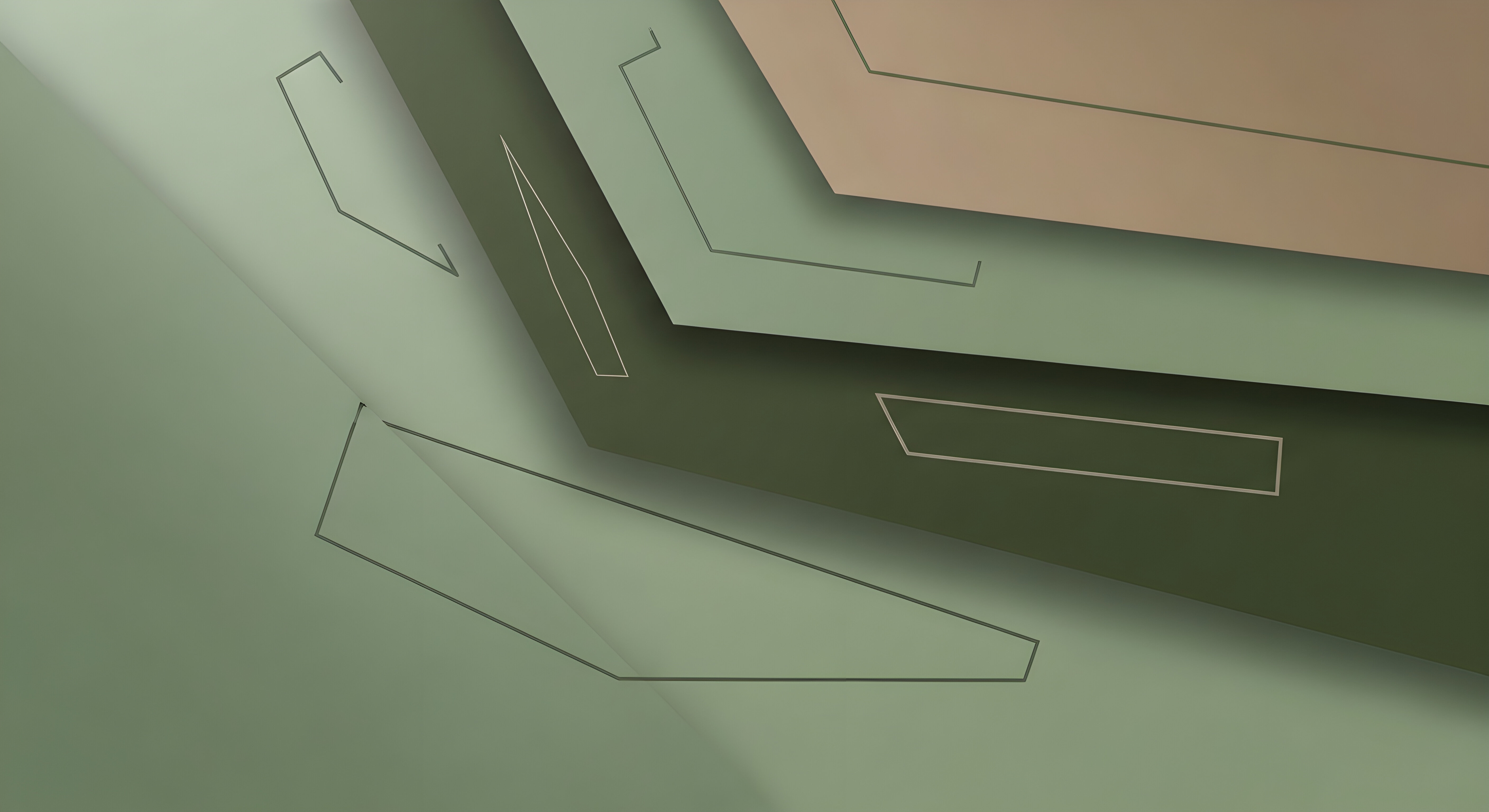 Minimalist Green Geometric Aesthetic Wallpaper HD 4K - Modern Abstract Design