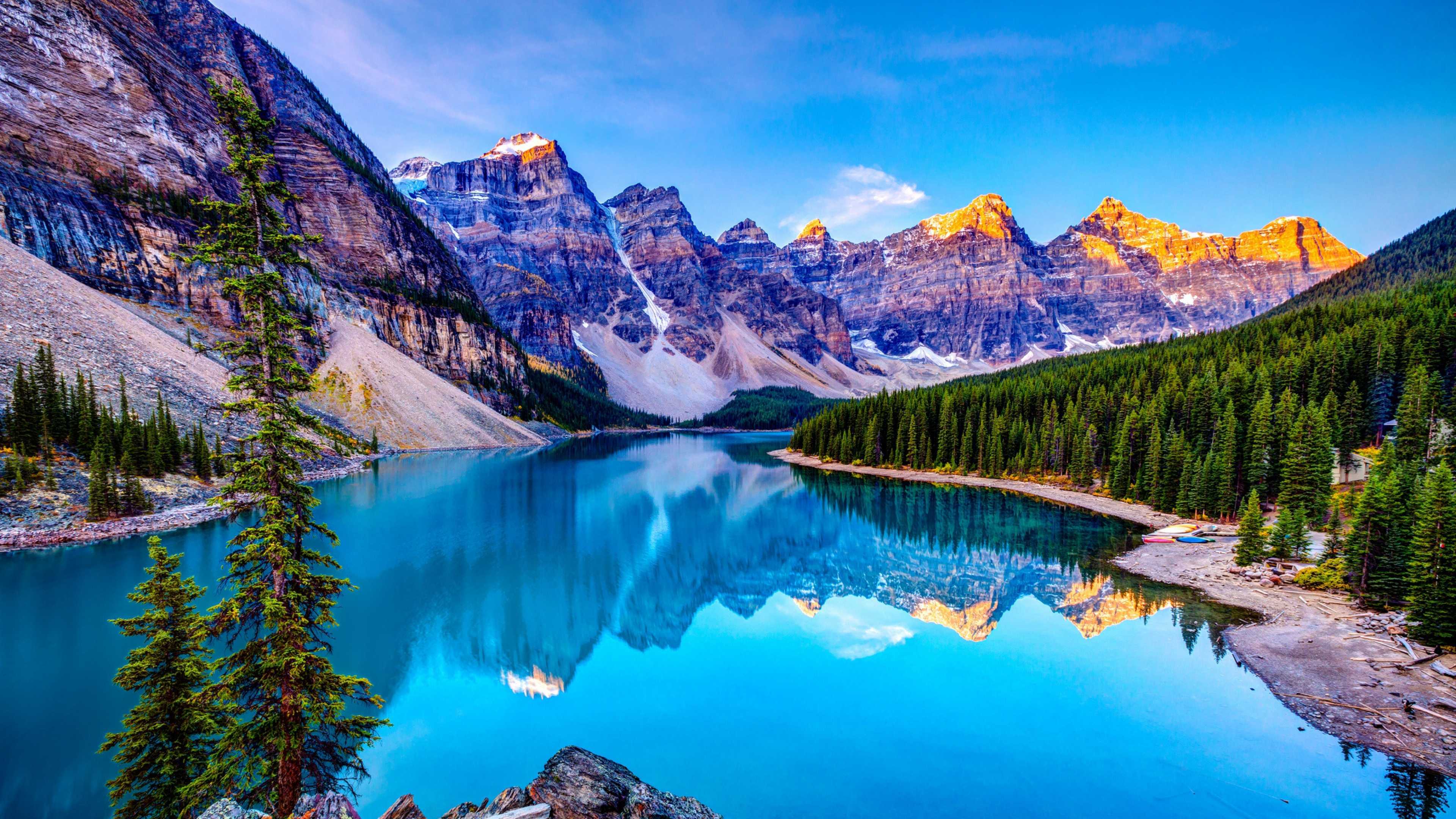 Stunning Moraine Lake 4K Wallpaper - Aesthetic Nature Background HD